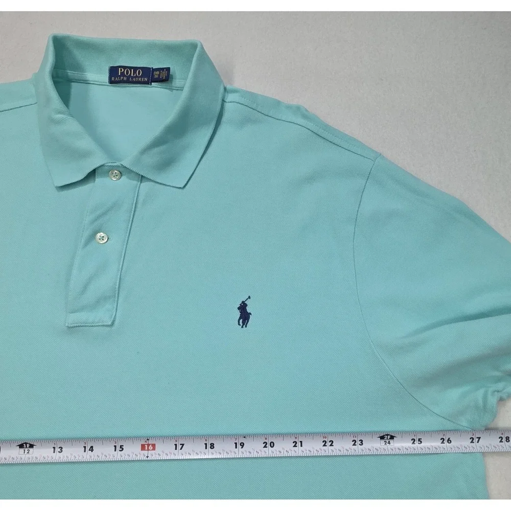 Polo Ralph Lauren Polo Shirt Mens 2XB Big Blue Green Pique Blue Pony LIMITED USE